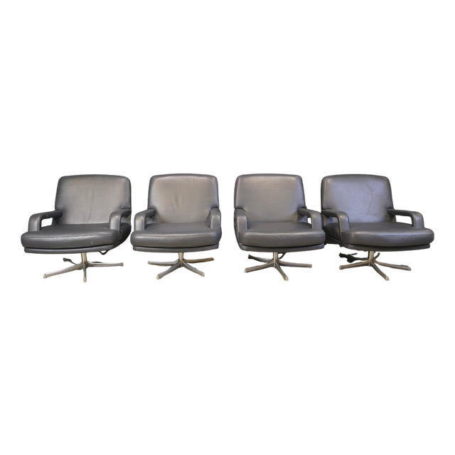 Swivel Chairs attributed to Bernd Munzebrock for Walter Knoll, 1970s, Set of 4 For Sale