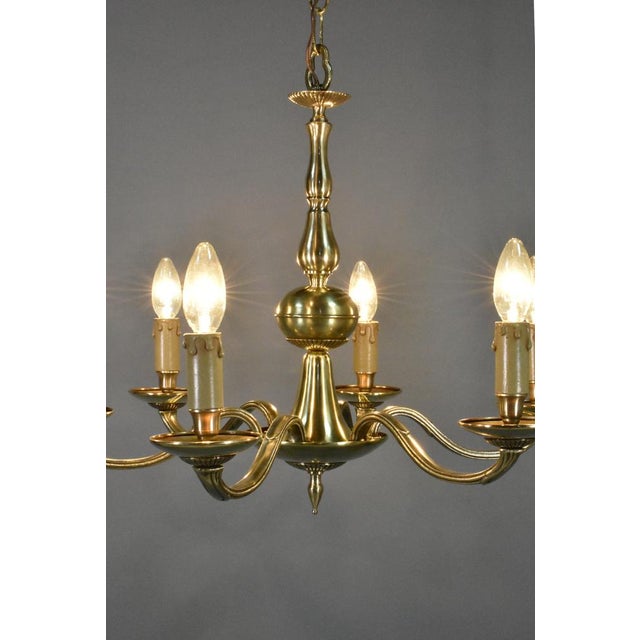 Antique French Louis XVI Style Six Light Bronze Chandelier, 1920s For Sale - Image 9 of 15