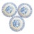 Antique Blue and White 7 1/2" Salad Plates Made in England by Wood and Sons "Yuan" Pattern - Set of 3 For Sale