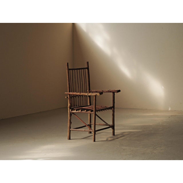 Brutalist Naive Hazelnut Branch Armchair, France, 1970 For Sale - Image 4 of 17