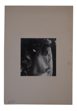 Mid 20th Century Wedding Portrait of Marjorie Eaton Black and White Photograph by Edmund Teske