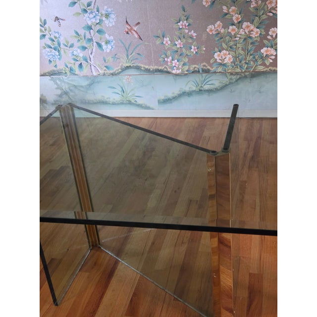 1970's Leon Rosen Pace Collection Glass & Brass Dining Table For Sale - Image 14 of 18