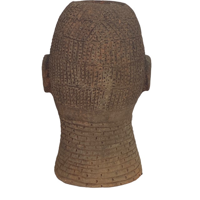 Sculpture Materials Vintage Rare Large Ife Clay / Terracotta Head of Oni Yoruba Nigeria African 17.5" H For Sale - Image 7 of 7