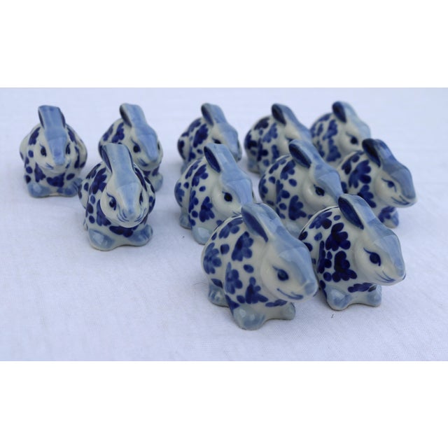 A set of 11 ceramic blue and white painted bunny rabbit place card holders. These are just plain adorable! I love the...