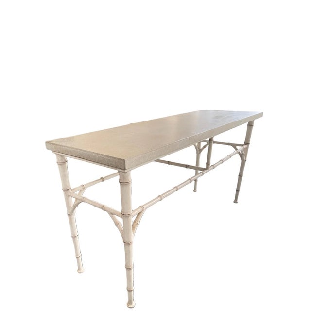 Contemporary Bamboo-Style Console Table by Michael Taylor For Sale - Image 3 of 3