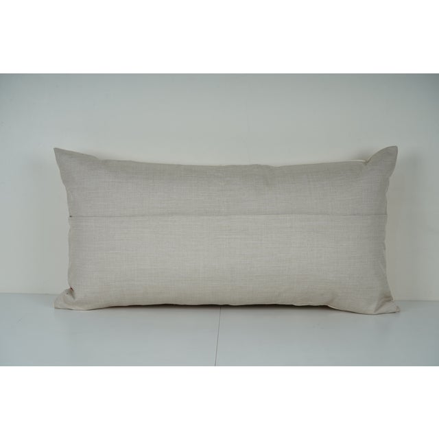 1990s Suzani Lumbar Pillow Cover – Pomegranate Tree, Vintage Uzbek Fabric For Sale - Image 5 of 5