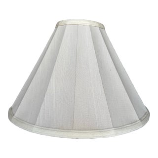 Empire Style Waterford Silk Dupioni Off-White Pleated Lampshade For Sale