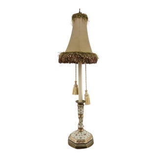 Castilian Crackle Porcelain Base Table Lamp For Sale