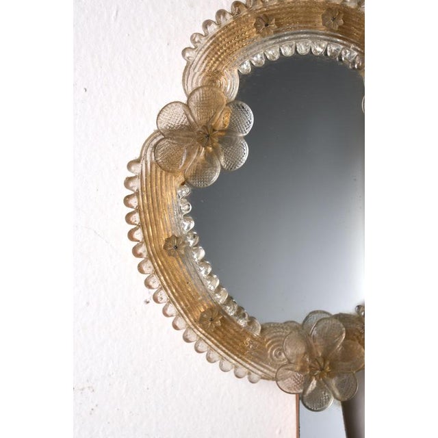 Italian Venetian Yellow Murano Glass Hand Mirror, 1950s For Sale - Image 3 of 5