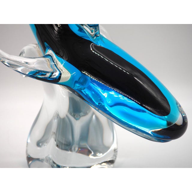 Glass Sculpture Shark, Färe Marcolin, Ronneby Sweden For Sale - Image 4 of 15