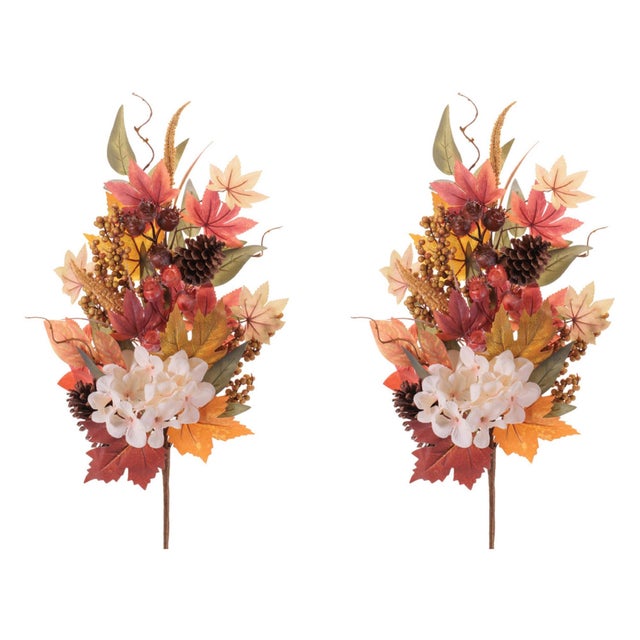 Rustic Harvest Mixed Hydrangea Spray (Set of 2) For Sale - Image 3 of 3