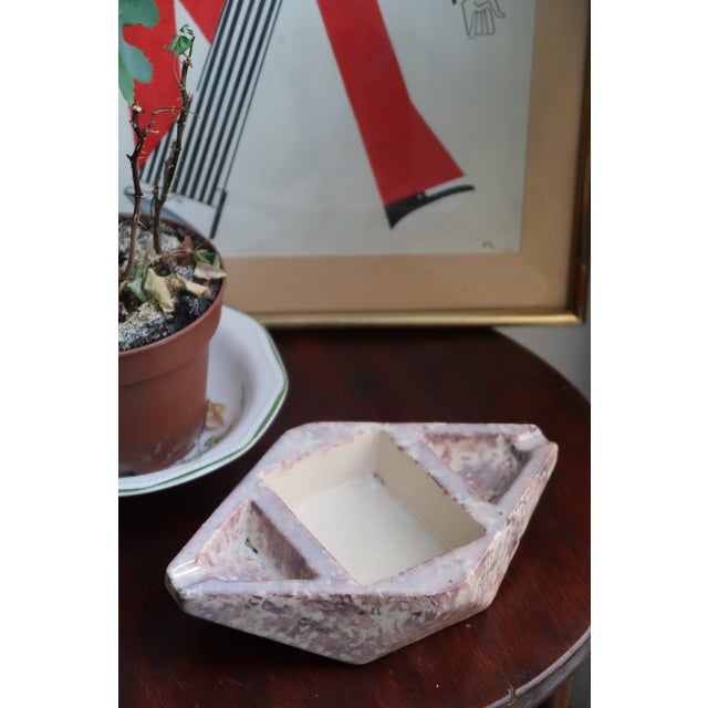 Modern French Modernist Ceramic Ashtray From the 50s/60s in Mottled, Cloudy Ceramic. For Sale - Image 3 of 8
