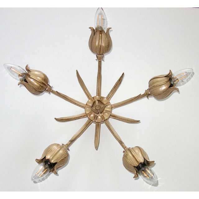 Brass Tulip Ceiling Lamp from Koch & Sons, 1960s For Sale - Image 9 of 9