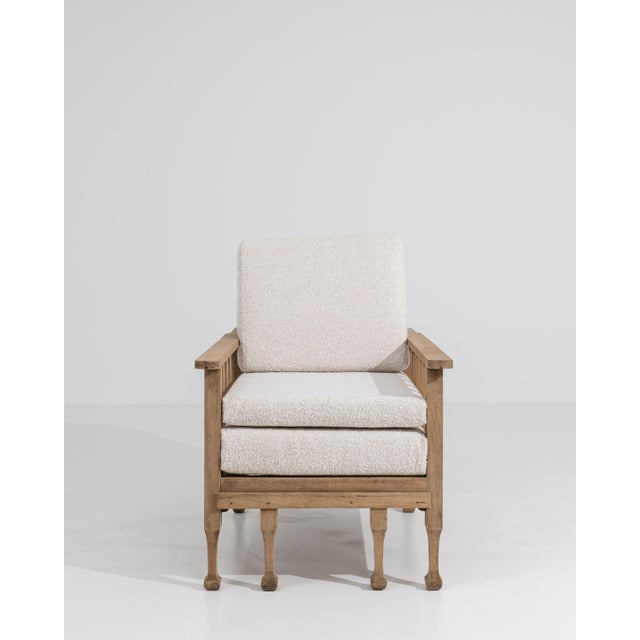 Mid-Century Reclining Lounge Armchair with Pull-Out Footrest in Bouclé Upholstery For Sale - Image 12 of 18