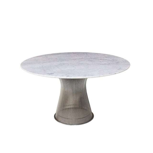 1970s Mid-Century Marble and Steel Dining Table by Warren Platner for Knoll Inc., 1970s For Sale - Image 5 of 5