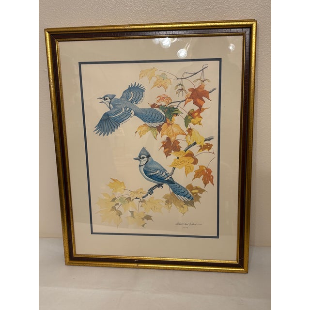 1976 Albert Earl Gilbert "The Blue Jay" Hand-Signed Framed Lithograph Print For Sale - Image 4 of 4