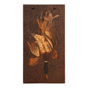20th Century American Chip Carved Hunt Plaque With Three Mallards