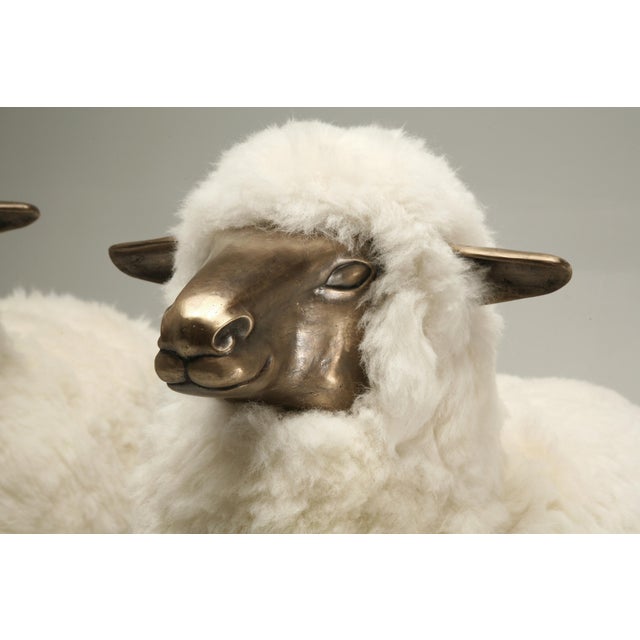 French Old Plank Solid Bronze Sheep For Sale - Image 3 of 8