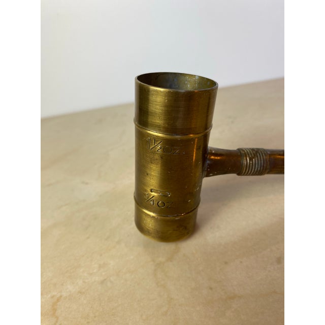 Mid-Century Modern Vintage Chase Usa Art Deco Brass Jigger With Bottle Opener For Sale - Image 3 of 7