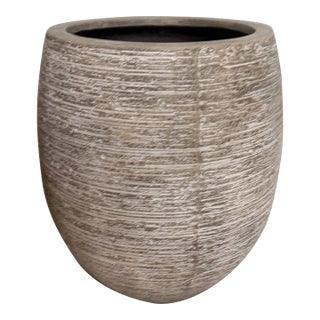 West Elm Round Stone Indoor/Outdoor Planter For Sale