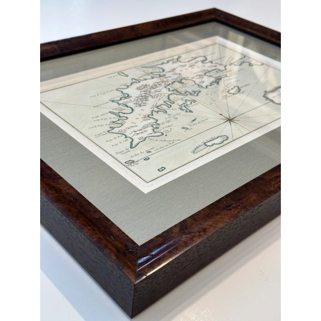 Wood St Thomas Virgin Islands, Original Engraving by Jaques Nicolas Bellin, 1764, Framed For Sale - Image 7 of 7