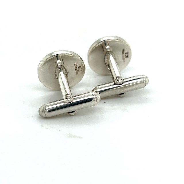 Tiffany & Co Estate Mens Chevron Circle Cufflinks Sterling Silver TIF471 TRUSTED SELLER SINCE 2002 PLEASE SEE OUR HUNDREDS...