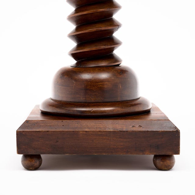 French Art Deco Period Walnut Wine Screw Pedestal, Circa 1920 For Sale In Austin - Image 6 of 9