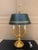 Gold Mid 20th Century French Provincial Gilt Brass Bouillotte Lamp With Stenciled Black Tole Shade For Sale - Image 8 of 12