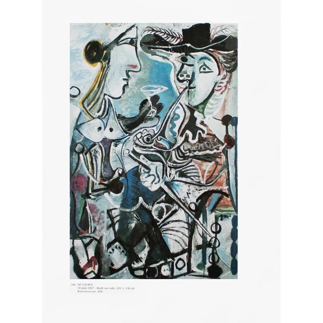 A lovely full-color print of Cubist painting "The Couple" (1967) by Pablo Picasso. Comes from a rare art folio of the...