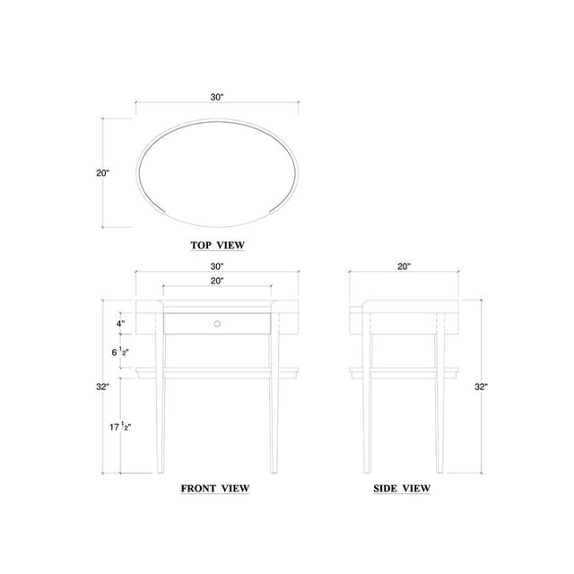 Black Scandinavian Oval Side Table For Sale - Image 10 of 10