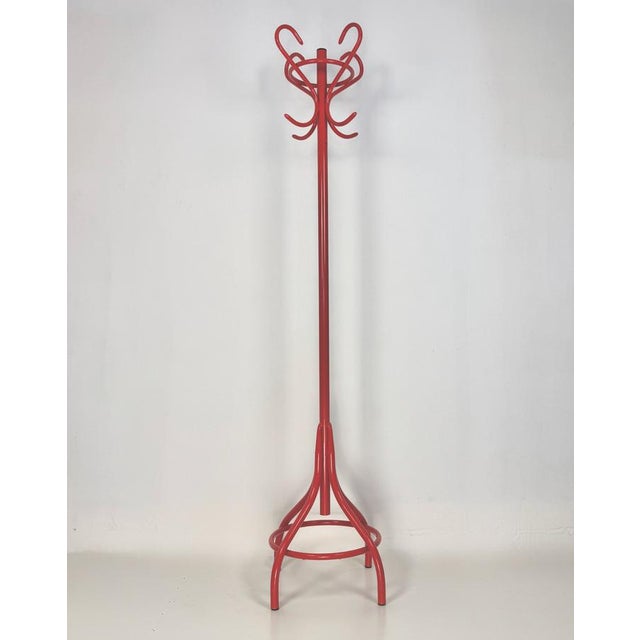 1980s Vintage Red Metal Coat Rack, Italy, 1980s For Sale - Image 5 of 5