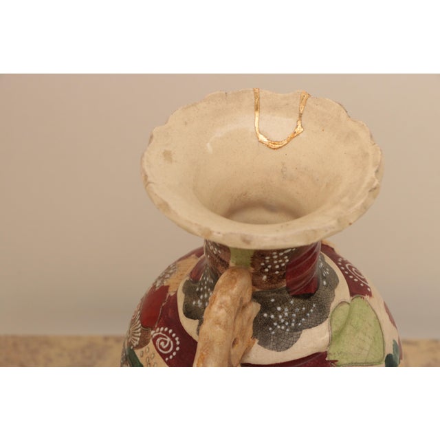 Japanese Satusma Vase With Gold Mended Re Chairish