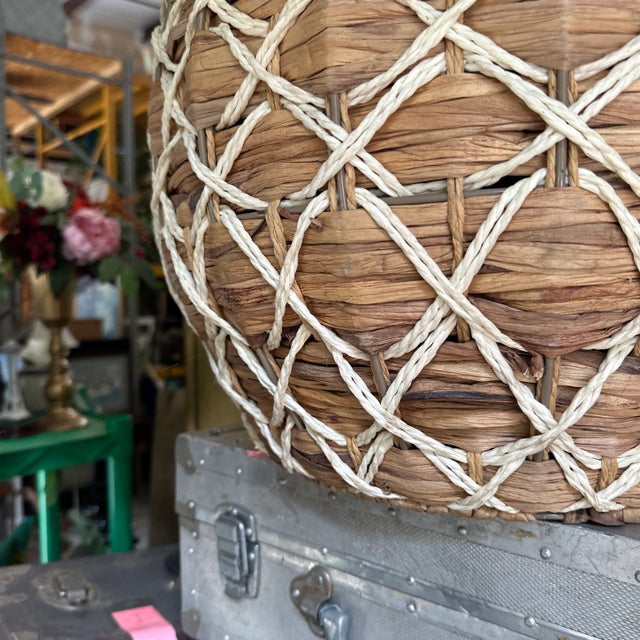 Boho Chic 1970s Oversized Wicker Pineapple Boho Basket For Sale - Image 3 of 7