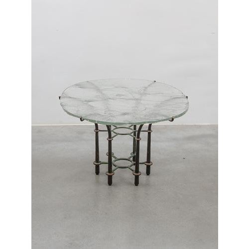 Brutalist Coffee Table with Floating Glass Top by Lothar Klute, 1980s For Sale - Image 4 of 15