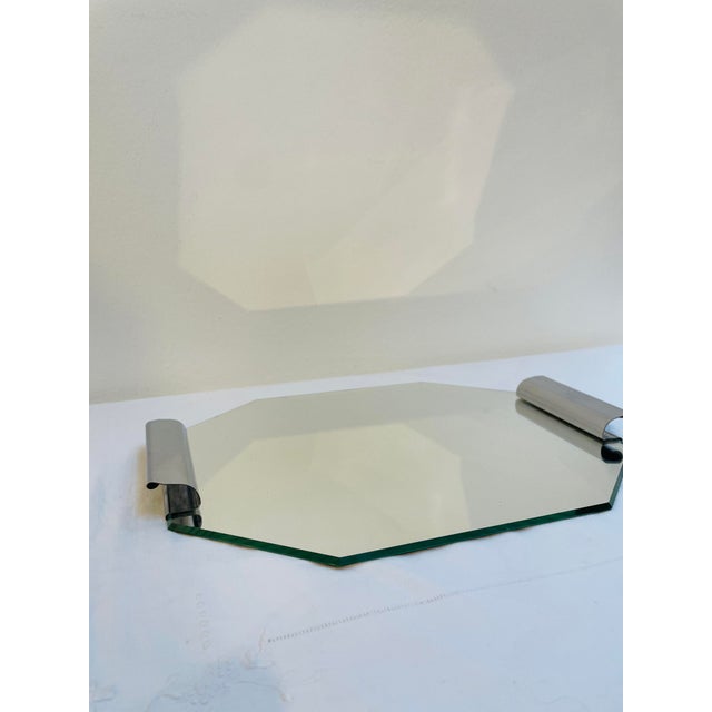 Art Deco Mirrored Tray with Metal Handles, 1920s For Sale - Image 6 of 9