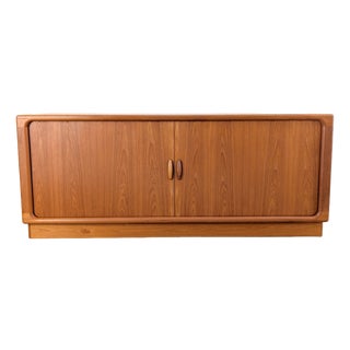 Mid-Century Danish Teak Credenza with Roller Doors from Dyrlund, 1960s For Sale