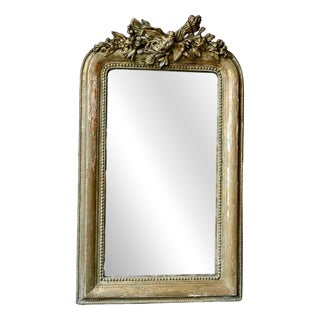 19th Century Louis XVI Mirror with Dove and Giltwood Frame in Mercury Glass, 1890s For Sale