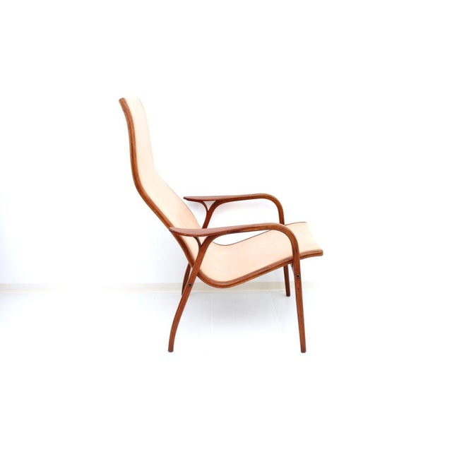 Brown Lamino Longchair from Yngve Ekström, Sweden, 1960s For Sale - Image 8 of 11