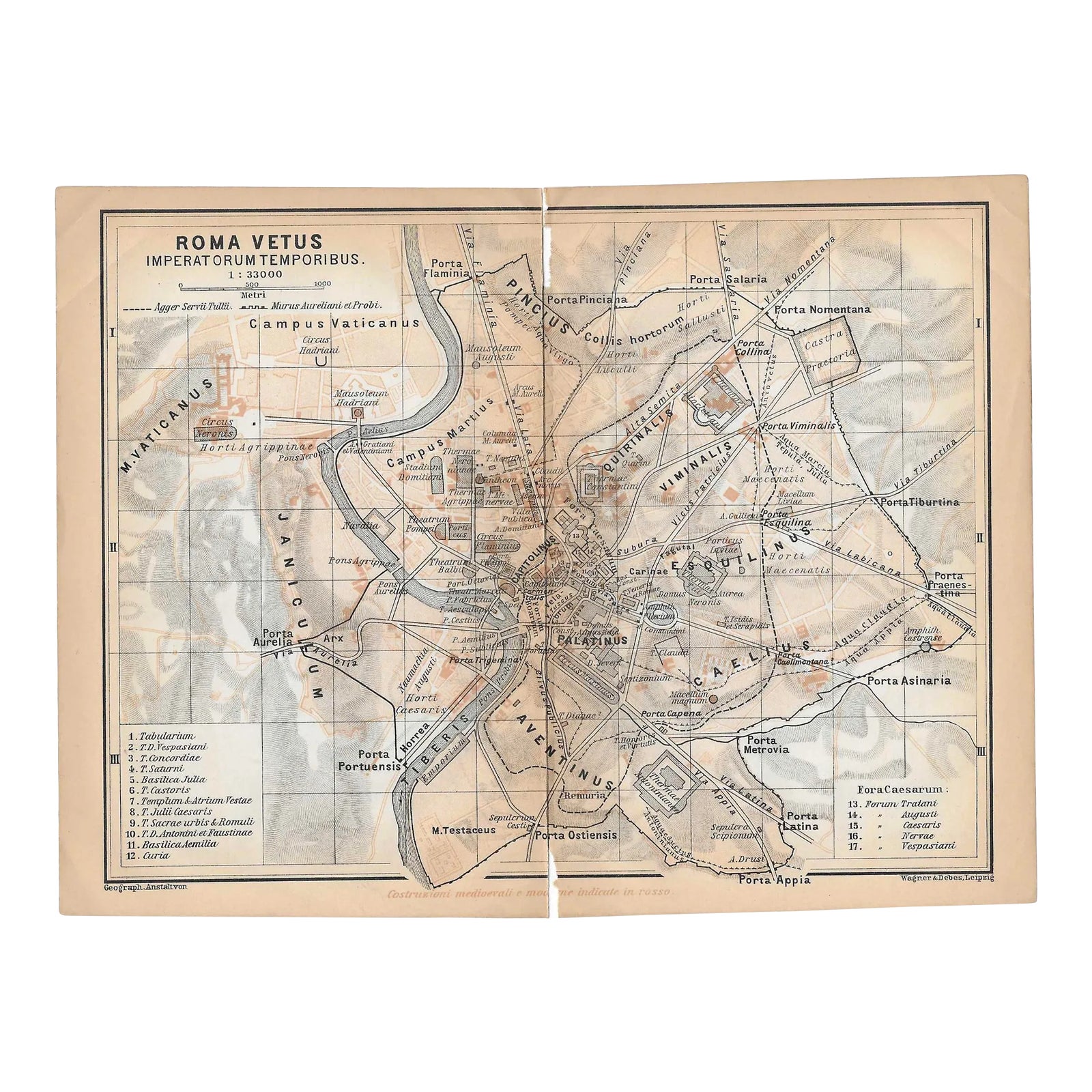 Antique Map of Ancient Rome | Chairish