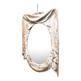 Image of Trompe L'oeil Draped Carved Wood Mirror For Sale