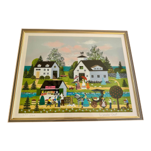 1990s Jane Wooster Scott Handsigned and Numbered Limited Edition Serigraph on Paper: “Summer Harvest "