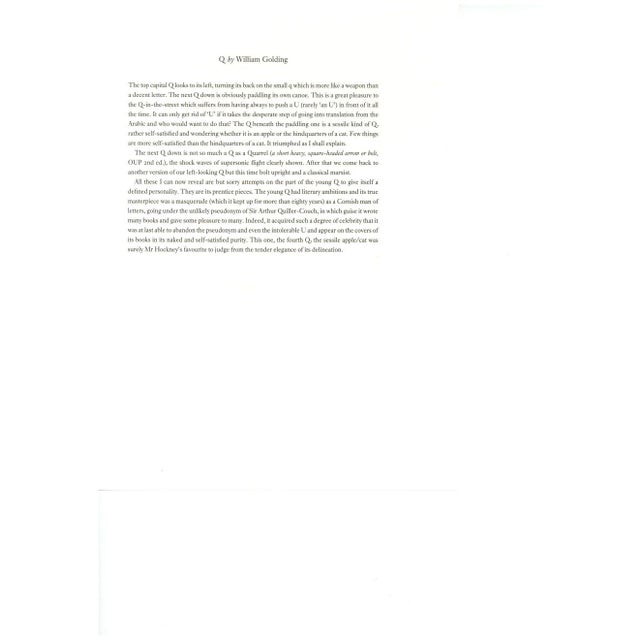 'Q' from 'Hockney's Alphabet' By David Hockney 1991 Lithograph on Exhibition Fine Art Cartridge paper 24 x 32 cm (9.44 x...