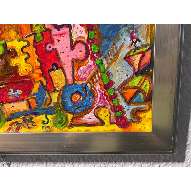 One-of- A-Kind Abstract Painting on Canvas by Serg Graff "Donut" Framed, Coa For Sale In Jacksonville, FL - Image 6 of 12
