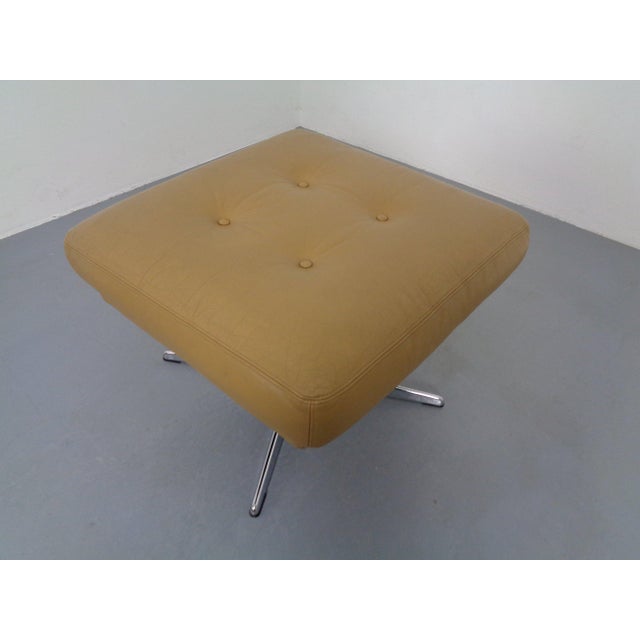 Set of Leather Swivel Easy Chair and Ottoman, Switzerland, 1960s For Sale - Image 17 of 18