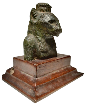 Egyptian Bronze Seckhmet Lion-Headed Goddess Figure