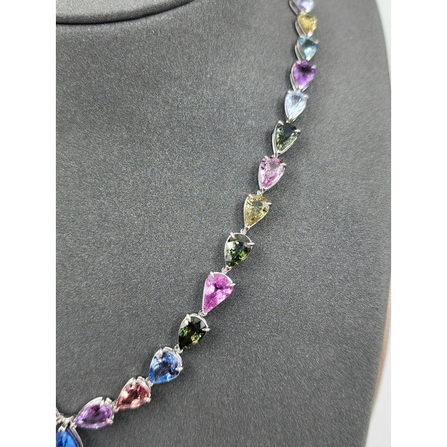 62.20 Ct Natural No Heat Sapphire Necklace For Sale In Chicago - Image 6 of 10
