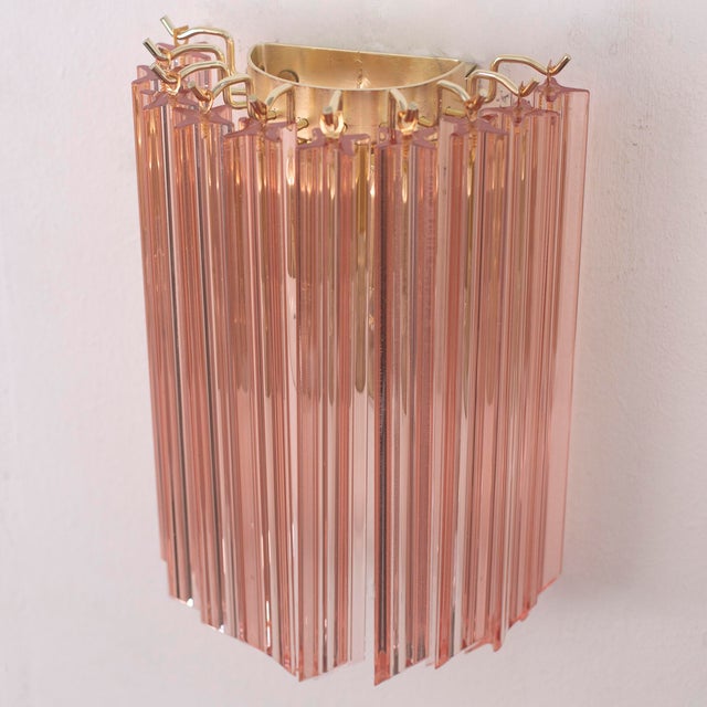 Vintage Italian Wall Lamps with Murano Glass Pink, 1990s, Set of 2 For Sale - Image 11 of 13