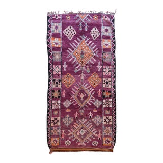 1960s Highly Collectible Authentic Moroccan Rug - 13.3 X 6.23 Ft For Sale
