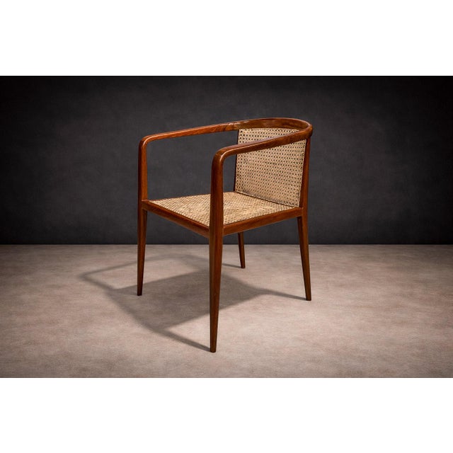Armchair in Hardwood & Cane, John Graz, 1950s For Sale - Image 10 of 13