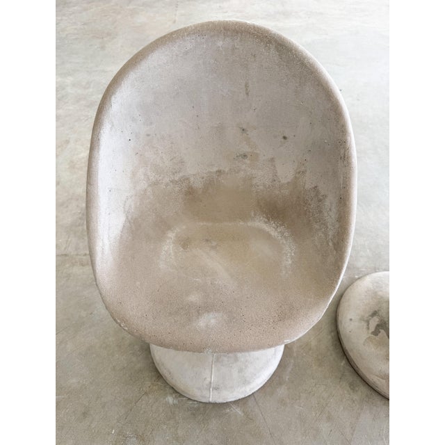 Vintage 1970s Willy Guhl Brutalist Concrete Tulip Chairs Set of 4 Unmarked For Sale - Image 11 of 16